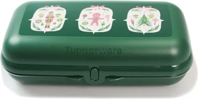Produktbild von Tupperware Maxi Twin Groß Oyster Xmas Design Grün mit Motiv Weihnachten
