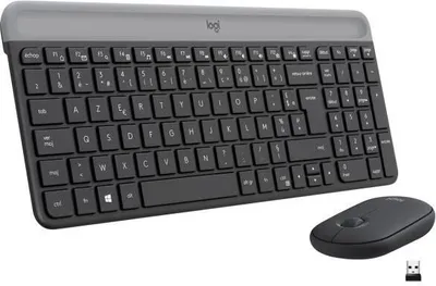 Immagine prodotto di Set tastiera e mouse wireless Logitech MK470 Slim, silenzioso, AZERTY, nero