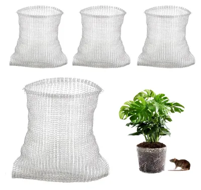 Produktbild von 4 Stück Drahtkörbe für Pflanzen, Wurzelschutz aus Edelstahl, Wurzelschutzkörbe für Bäume, Blumen und Gemüse (45 * 40 cm)