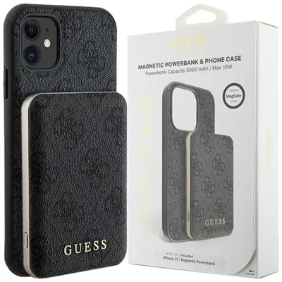 Zdjęcie produktu dla Zestaw Guess 4G Metal Logo do iPhone 11 czarny