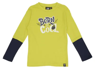 Produktbild von Zweifarbiges Langarm-T-Shirt für Kinder mit Basic-Aufdruck