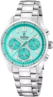 Festina F20753/3 Unisex-Uhr Boyfriend Chronograph Stahl/Türkis 1