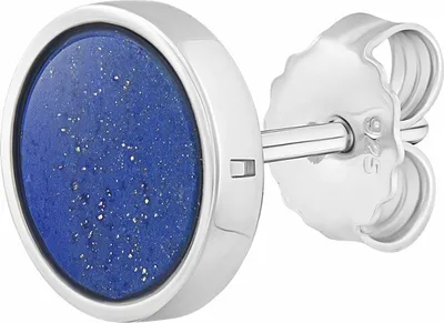 Produktbild von cai Single-Ohrstecker 925/- Sterling Silber 0,9cm weiß Lapislazuli blau 132220565