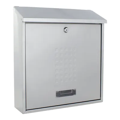 Zdjęcie produktu dla Skrzynka pocztowa Rottner Bolzano srebrna | Zamek cylindryczny | 36,5 x 40 x 11,5 cm