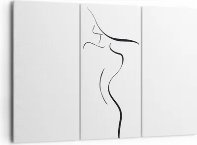 Produktbild von Bild auf Leinwand - Leinwandbild - 3 Teile - Minimalismus Frau Hut - 165x110cm - Wand Bild - Wanddeko - Wandbilder - Leinwanddruck - Bilder - Wanddekoration - Leinwand bilder - CE165x110-4908
