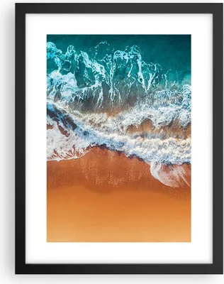 Produktbild von Gerahmtes Poster - Schwarzer Rahmen - Sand Wasser Strand - 30x40 cm - Wand Bild - Wanddeko - Wandbilder - Kunstposter - Wandposter - Bilderrahmen - Bilder - Kunstdruck - P2BPA30x40-5021