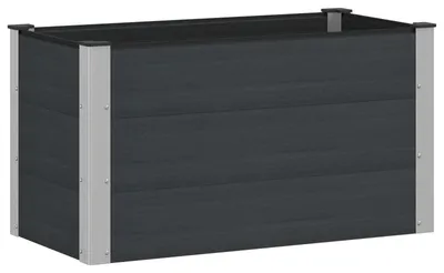 Image de Jardinière surélevée vidaXL noire 100 x 50 x 54 cm en WPC et aluminium