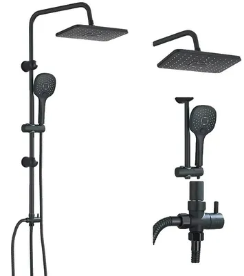 Immagine prodotto di Set di rubinetteria per doccia, montaggio a parete, monocomando, colore nero
