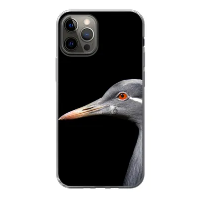 Produktbild von MuchoWow® Handyhülle Schutzhülle Hülle für iPhone 12 Pro Kraniche auf schwarzem Hintergrund Silikon Softcase Handy Hülle
