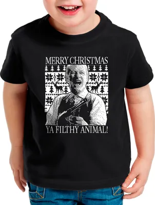 Produktbild von style3 Filthy Animal Kinder T-Shirt kevin xmas weihnachten weihnachtspullover pulli ugly sweater strick