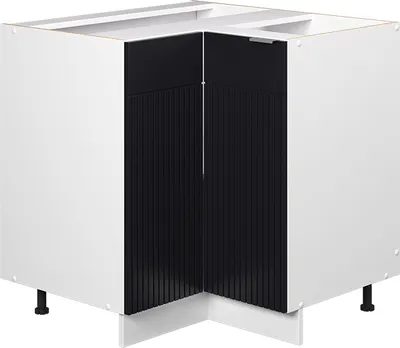Produktbild von Eckunterschrank Vicco Fame-Line Schwarz gestreift 80.5 cm ohne Arbeitsplatte, Model 50969