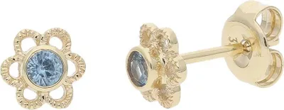 Produktbild von Blumen Ohrstecker Gold 333 Zirkonia blau JL10-06-2959JuwelmaLux