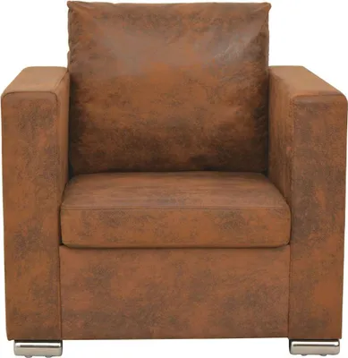 Obrázek produktu pro vidaXL Křeslo hnědé 82x73x82 cm imitace semišové kůže