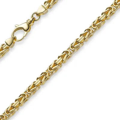 Produktbild von 4mm Kette Halskette Königskette aus 750 Gold Gelbgold 55cm Herren Goldkette