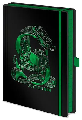 Obrázok produktu pre Prémiový zápisník formátu A5 s motívom Harryho Pottera a domom Slitherin