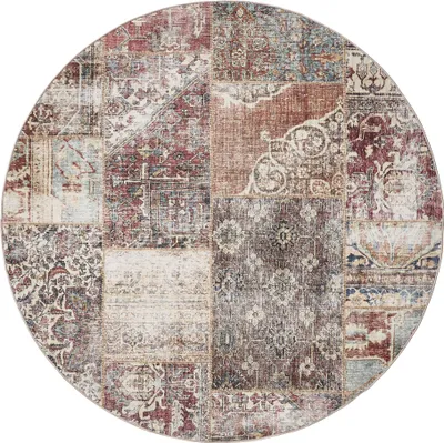 Produktbild von Interiyou Waschbarer Teppich Gent Multicolor/Braun ø 160 cm rund