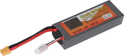 Imagen del producto de Batería LiPo de 7.4V, 6000mAh, 30C, 2S con conector XT60. Accesorios de repuesto para coche de carreras RC H210 y cuadricóptero