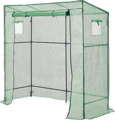 Produktbild von Skleník Vlaardingen 198x78x200cm se šikmou střechou Fóliový skleník Skleník pro rajčata Ocelový rám Zelený
