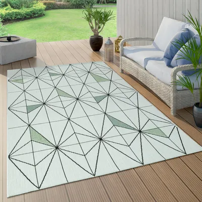 Immagine prodotto di Tappeto per esterni resistente alle intemperie Balcone Palme Giungla Motivo floreale Boho Verde Dimensioni 80x150 cm