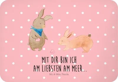 Produktbild von Mr. & Mrs. Panda magnet Hasen Muschel - Rot Pastell - Geschenk, Kühlschrankmagnet, Muscheln, haftmagnet, Beste Freundin, Strand, Pinnwandmagnet, zettelhalter, Muttertag