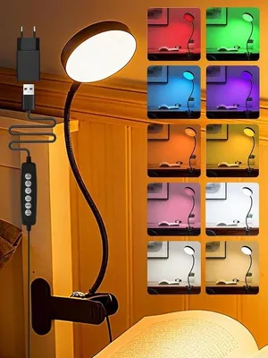 Zdjęcie produktu dla Lampa biurkowa - Wielokolorowa - 72 diod LED - Regulacja jasności, tryby RGB i białe światło - Idealna do czytania i pracy