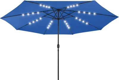 Produktbild von vidaXL Sonnenschirm mit LED-Beleuchtung 400 cm Azurblau