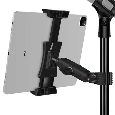 Produktbild von Tablet Halterung für Mikrofonständer, verstellbar, drehbar, Supergriffklemme, 4-13,5 Zoll