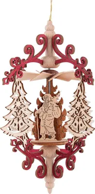 Produktbild von Christbaumschmuck Rollspan Weihnachtstanne - Weihnachtsmann (15cm) von Kreißl