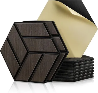 Productafbeelding van Geluidsabsorberende wandpanelen, zelfklevend, 10 stuks, 30x15x1,2 cm, geschikt voor wand en plafond