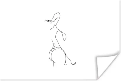 Produktbild von MuchoWow® Poster Strichzeichnung - Frau - Körper 60x40 cm - Schlafzimmerdekoration