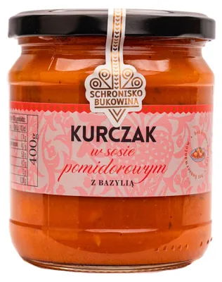 Image de Poulet à la sauce tomate et au basilic, 400 g - Schronisko Bukowina