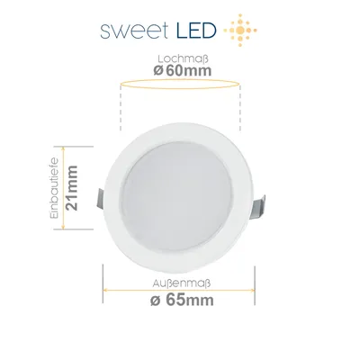 Produktbild von Sweet LED Möbel Einbaustrahler 12V Bad Weiß Deckenspot Kaltweiß Unterbauleuchte
