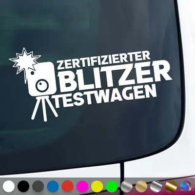 Produktbild von PantherPixel er  Aufkleber Testwagen Sticker Auto Geschenkidee Farbe Weiss
