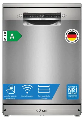 Obrázek produktu pro Bosch SMS4ECI28E, řada 4, volně stojící myčka nádobí, 60 cm, 14 sad nádobí, kartáčovaná nerezová ocel, povrch odolný proti otiskům prstů, , Home Connect