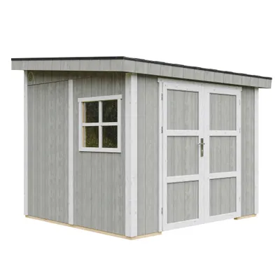 Obrázek produktu pro Kvalitní zahradní přístřešek 5,9 m² - H231x248x294 cm - Bez podlahy a boční stěny - Timbela M938B-TUNDRA GREY