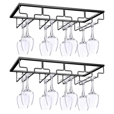 Produktbild von Weinglashalter Gläserhalter, 2 Stück Weinglashalter, weinhalter zum umhängen, 4 Reihige Weinglashalter, Einzelorganisator für 8-12 Tassen, 40x22.5x6cm