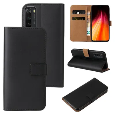 Produktbild von Handy Hülle für Xiaomi Redmi Note 8 Klapphülle Bookcase Flip Cover Handy Tasche Etui Farbe: Schwarz