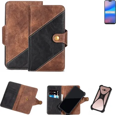 Produktbild von K-S-Trade Handy Hülle Schutz Hülle Schutzhülle Bookstyle Case kompatibel mit Huawei P20 Lite Single-SIM Handy Cover Hülle Schutztasche 1x
