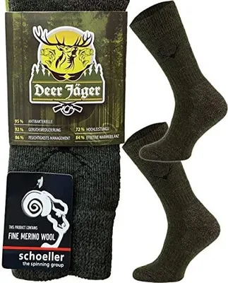 Zdjęcie produktu dla Skarpety myśliwskie merino 80% dla mężczyzn zielone antypoślizgowe