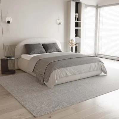 Produktbild von BEAUTYSOFA | Polsterbett MOTTI 180x200 cm - Doppelbett mit Bettkasten, gepolstertem Kopfteil und Matratze & Topper - Bouclé Beige