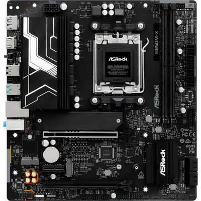 Zdjęcie produktu dla Asrock B850M-X R2.0, AMD, Gniazdo AM5, AMD Ryzen 7000 Series, AMD Ryzen 8000 Series, AMD Ryzen 9000 Series, DDR5-SDRAM, 128 GB, DIMM