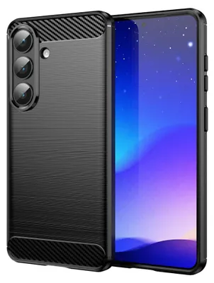 Image de Coque de protection pour Samsung Galaxy S26 5G, design carbone, résistante aux chocs, noire