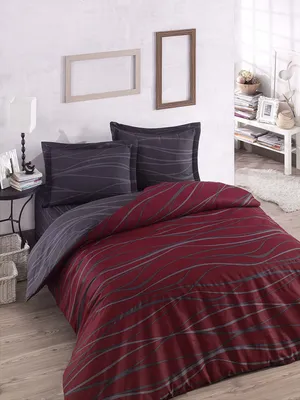 Produktbild von L'Essentiel Linge de Maison, Verda - Claret Red, Bettwäschen, Bordeauxrot, Baumwolle, 240 x 220 cm
