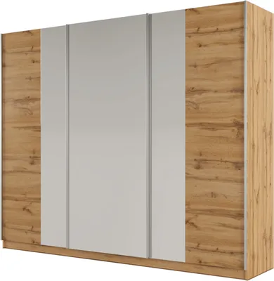 Produktbild von Schwebetürenschrank Praga 250, 3 Türen Kleiderschrank mit 3 Spiegel, Moderne Garderobe, Schrank in Größe: 250 x 210 x 65 cm