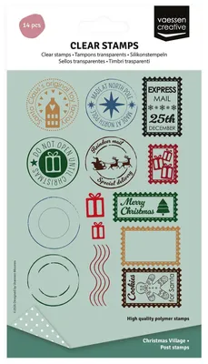 Produktbild von Vaessen Creative Silikonstempel Briefmarken - 14 Motivstempel