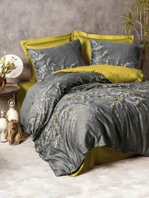 Produktbild von L'Essentiel Linge de Maison, Libby - Green, Satin-Doppelbettbezug-Set, Grün, 100 % Baumwollsatin, 200 x 220 cm