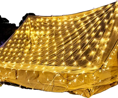 Image de Guirlande lumineuse LED, étanche, 8 modes d'éclairage, lumière blanche chaude, prise UE, 3 x 3 m