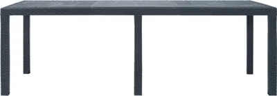 Image de vidaXL Table de jardin anthracite 220x90x72 cm plastique aspect rotin