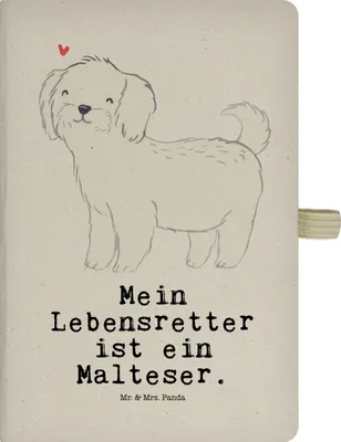 Produktbild von Mr. & Mrs. Panda notizbuch Malteser Lebensretter - Transparent - Geschenk, Tagebuch A5, Adressbuch, Kladde, Journal