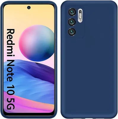 Immagine prodotto di Custodia per Xiaomi Redmi Note 10 5G, custodia protettiva in silicone morbido in gomma liquida blu